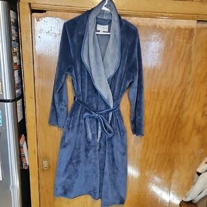 Koolaburra Plush Shawl-Collar Robe in Blue